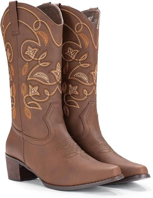 Brown cowboy boots