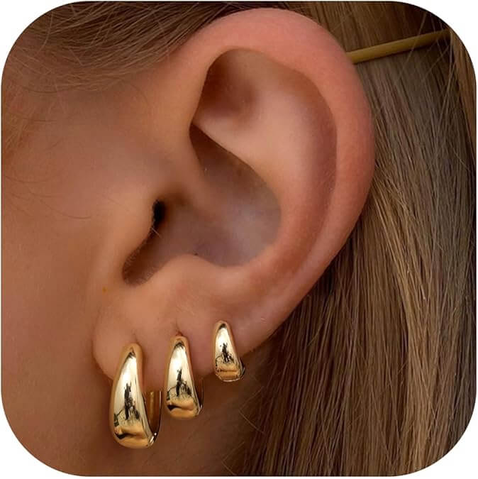 Golden hoop earrings