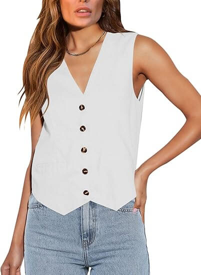 White business vest for women