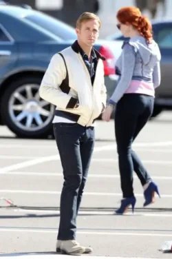 Ryan Gosling and Christina Hendricks on set